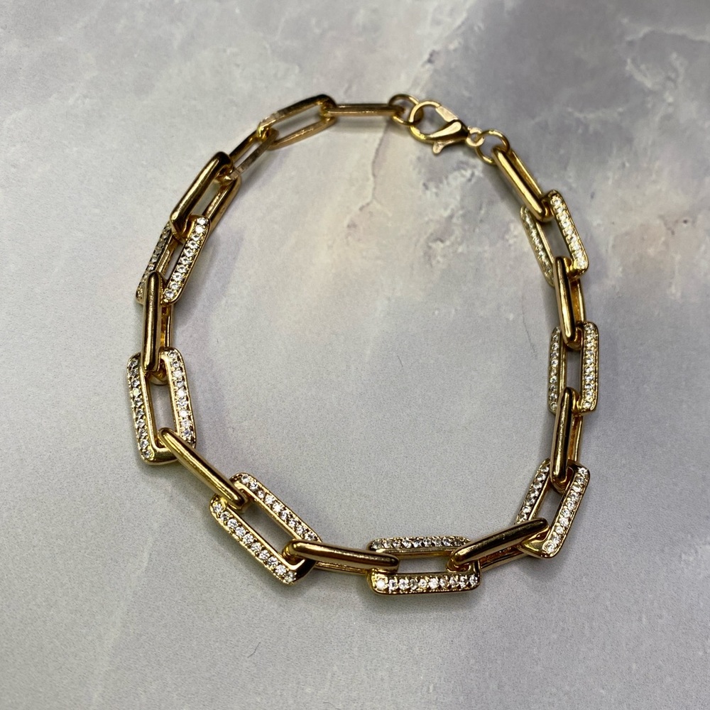Gold Filled Paperclip Chain Bracelet